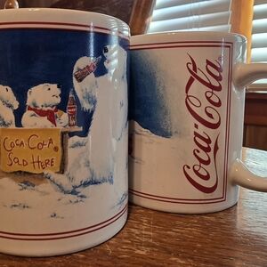 Coca Cola Polar Bear Mug Set - Red and White